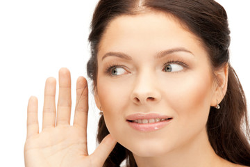 woman listening gossip