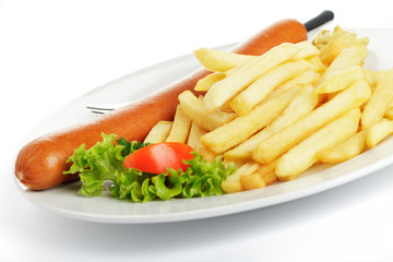 Bockwurst, Pommes frites