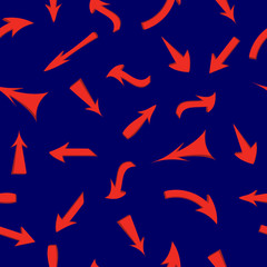 Vector set of red arrows, seamless wallpaper.