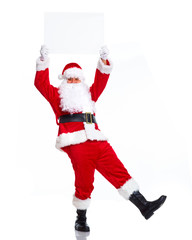 Santa Claus with poster.