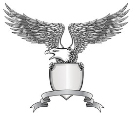 Eagle with emblem and shield