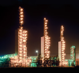 Grangemouth refinery at night