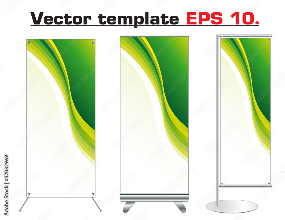 Poster banner stand display with identity background