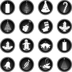 Black Christmas object buttons