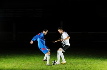 Gordijnen voetballers in actie voor de bal © .shock