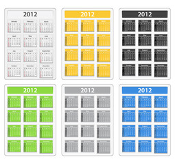 Vector Calendars for 2012 year