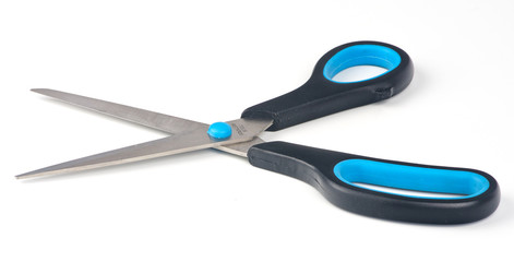 Scissors on white background