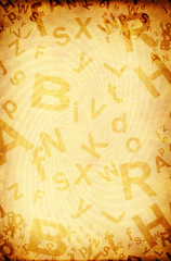 Grunge background with letters