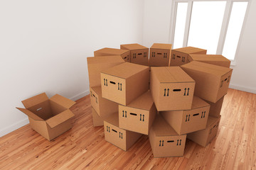 Arrangement Of Empty Packing Boxes