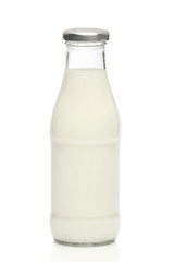 Milk bottle isolated on white with clipping path