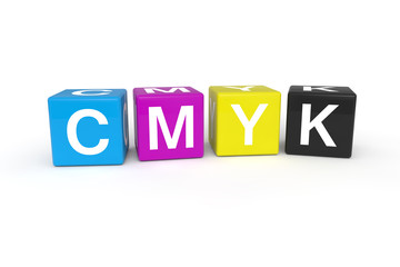 CMYK concept 3d render illustration