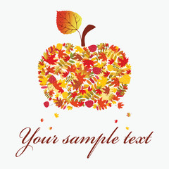 Autumn apple on a white background. Vector illustration eps.10.
