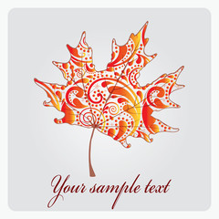 Autumn leaf from the flower pattern. Vector illustration eps.10.