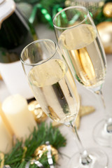 Glasses of champagne at New Year's Eve