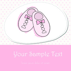 Cute hand drawn style pink baby shoes