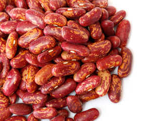 dried red beans on white background
