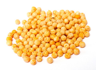A small handful of chick-pea. Beans isolated on a white backgrou