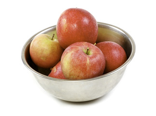 Freshly washed apples in colander