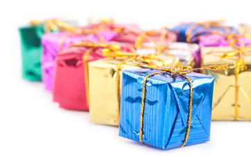 Collection of presents isolated on white