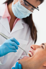 Male patient at dentist's clinic