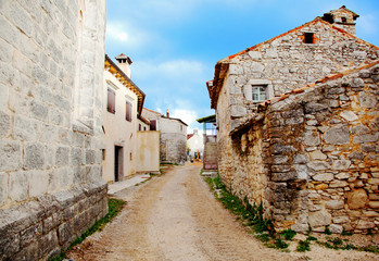 Fototapeta na wymiar Old Buildings In Typical Medieval Italian village