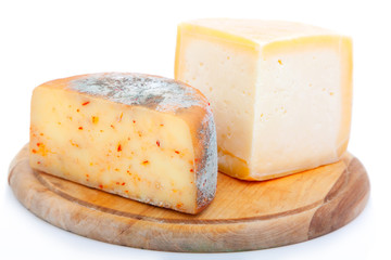 cheese on white background