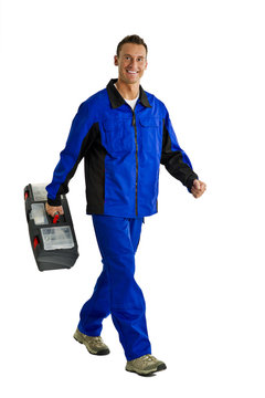 Handwerker mit Werkzeugkoffer
