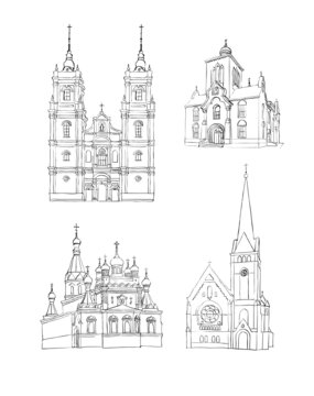 A set of sketches of churches