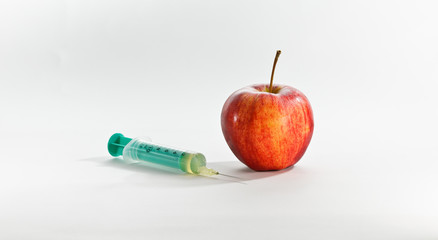 apfel mit spritze