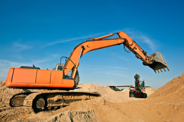 Excavators at the Sand Quarry