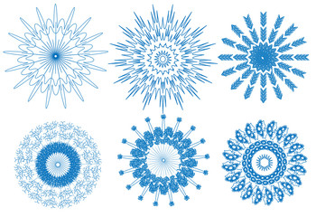 Blue snowflake on white background