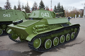 Old soviet light tank T-70