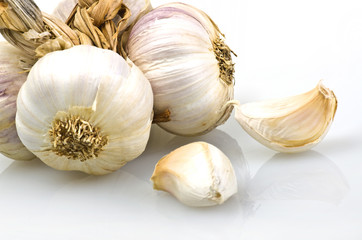 Red Garlic on the white