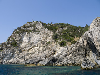 Rocky Coastline of the Island of Corfu Greece