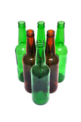 colored beer bottles