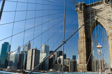 New York, Brooklyn Bridge post - United States