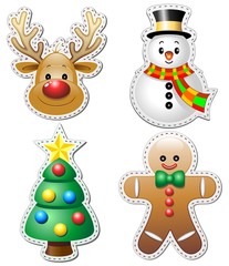 Natale Stickers Adesivi Christmas Ornaments-Vector