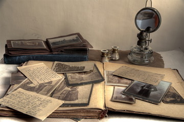 Old photos.potcard and book and album.