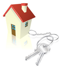 House attached to keys as keyring