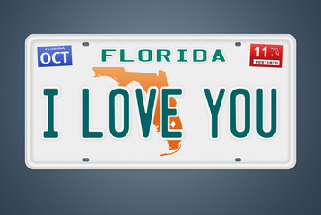 Nummernschild Florida I Love You