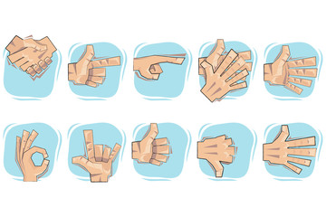 Doodle Hand Sign Icons