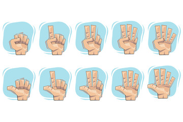 Doodle Hand Number Sign Icons