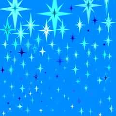 Abstract blue background with fantastic stars