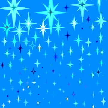 Abstract blue background with fantastic stars © flik47