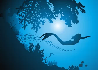 Abwaschbare Fototapete Meerjungfrau Meerjungfrau