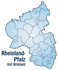 Bundesland Rheinland-Pfalz mit Landkreisen