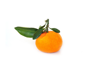 Ripe orange isolated on white background