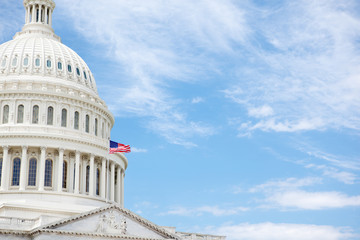 Fototapeta na wymiar United States Capitol Building with copy space