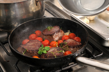 Zubereitung eines Rumpsteak