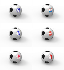 Euro 2012, piłka nożna i flaga - Grupa F - obrazy, fototapety, plakaty